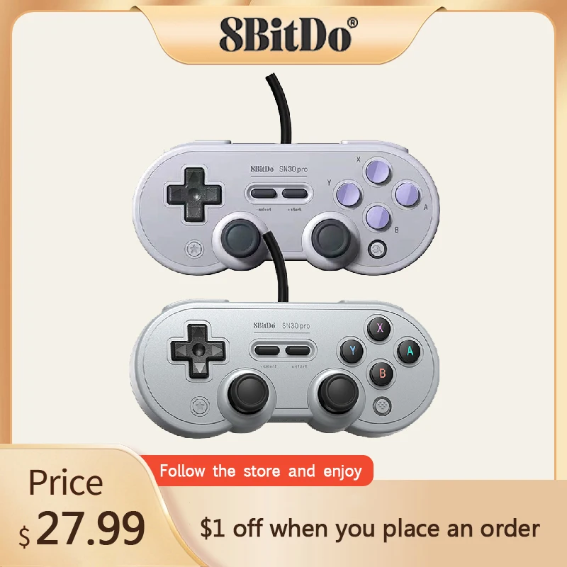 

8BitDo Wired SN30 Pro USB Gamepad PC Switch Host NS Raspberry pie Steam with Rocker Vibration Windows Android macOS Switch