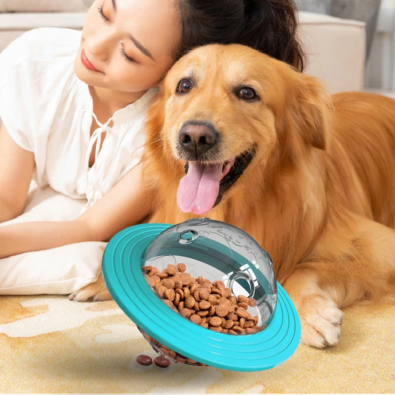 

Миска для домашних животных, собак, НЛО, медленная кормушка, пазл для собак, интерактивные игрушки, снэки, депозит, Образовательное дозирование еды, IQ, автоматическая погоня за мячом