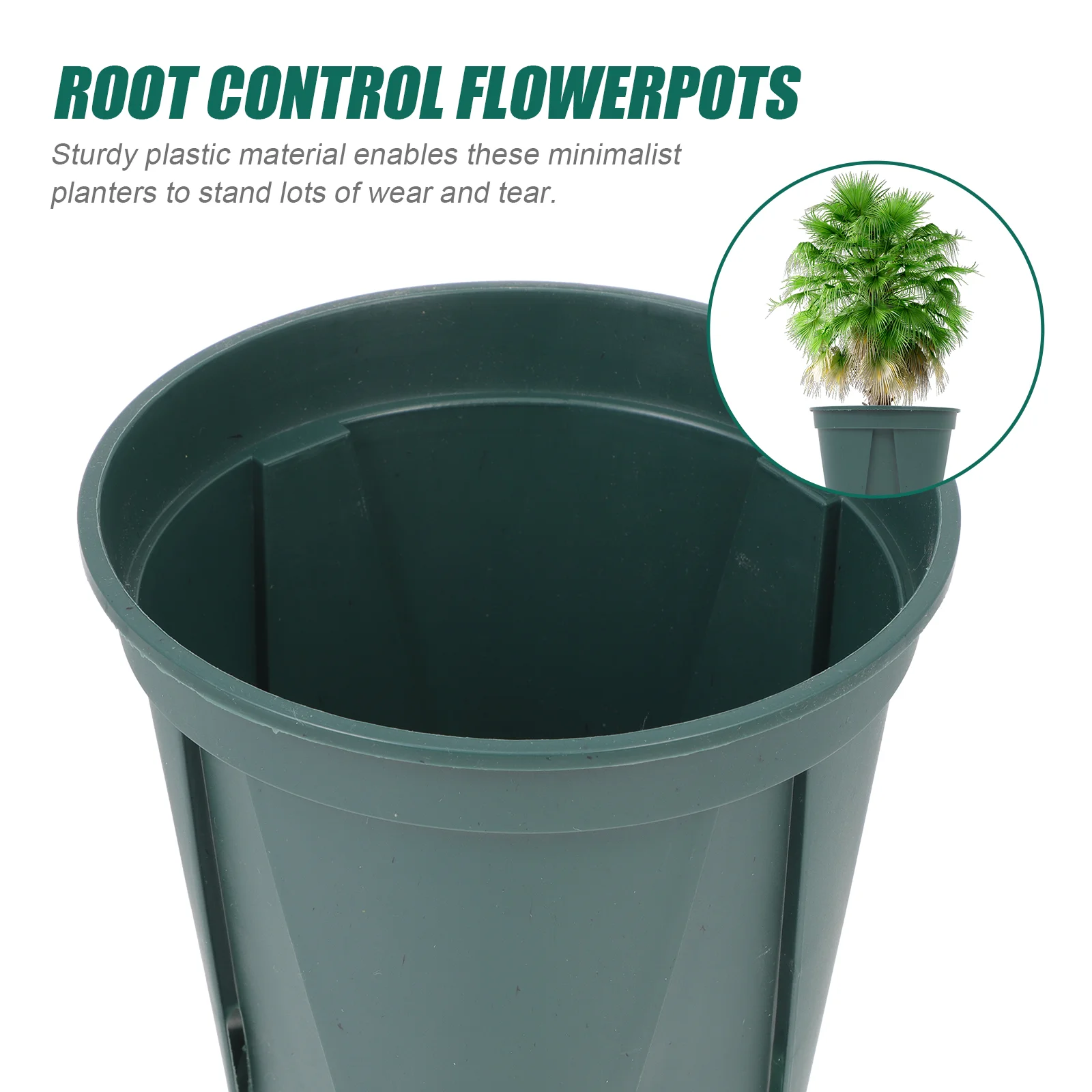 

5pcs Rounded Plastic Flower Pots Household Balcony Root Control Flowerpots