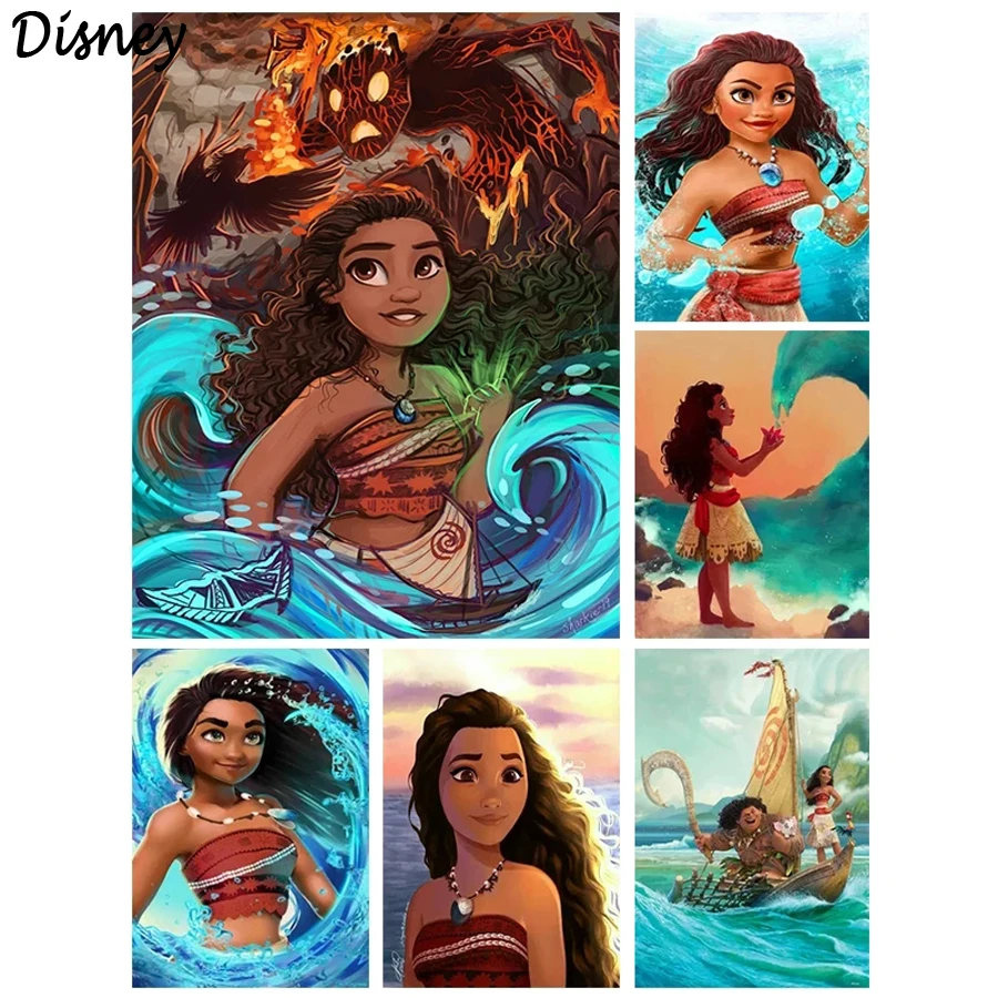 

5D Diamond Painting The Disney Moana Series Diamond Painting Full Round Drill Square Diamond Mosaic Needlework Art Home Decor