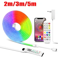 rgb led neon strip waterpoof light tape dimmable app control bluetooth compatible led strip for bedroom living room home decor