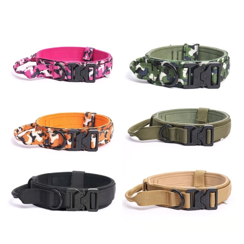 

Pet Dog Training Collar Adjustable Quick Release Collar with Handle for Dog 6XDE