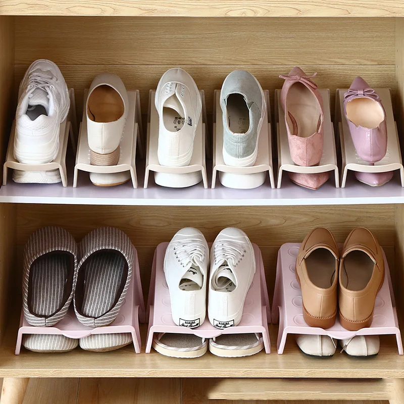 Стеллаж хранение обуви двухслойный кронштейн для шкаф общежития отделочная