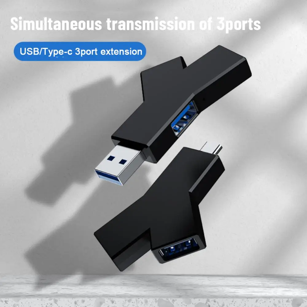 

New Type-c 3.1 Usb 3.0 Hub Multi Usb Extender Adapter Mini Y-shaped Convenient Hub 3-in-1 Usb-c Hub Power Adapter Extender