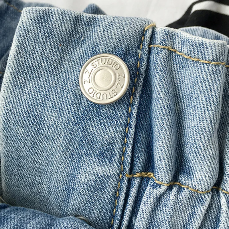 Womens New Lovely Bow Chic Ankle-length Denim Pants Female Vintage High Waist Jeans Loose Casual Daily Trousers Ladies Plus Size