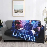 lucifer morningstar blanket tom ellis devil bedspread plush ultra soft cover flannel quilt bedding bed bedroom fluffy outlet art