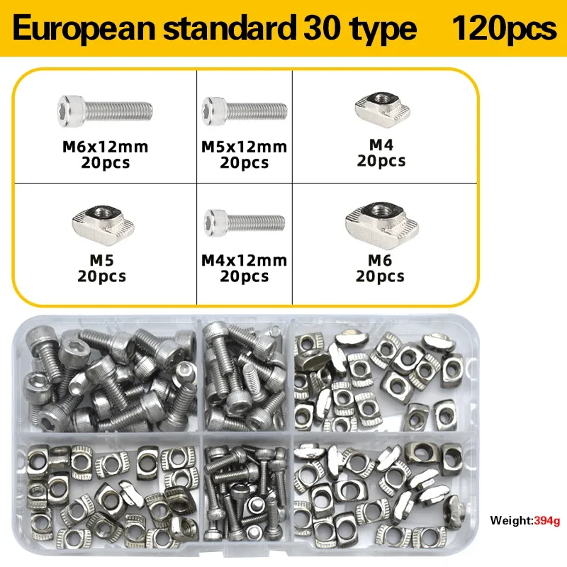 2020 3030 4040 Т-образная гайка Винт с молотковой головкой и болты шестигранной