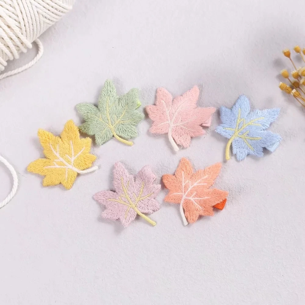 Cute Girl Baby Hair Clips Textile Maple Leaves Hairpins Children Spring Summer Barrette Kids Safe Pins Hair Accessories