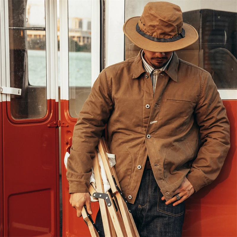 Red Tornado Waxed Canvas Supply Jacket Blanket Lined Men's Workwear Slim Fit