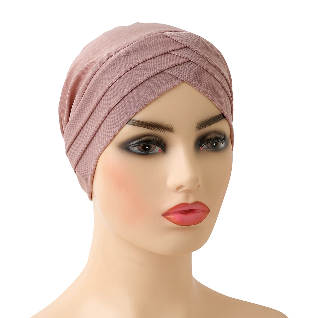 H139a высококачественный крестообразный мусульманский женский шарф-Тюрбан Хиджаб