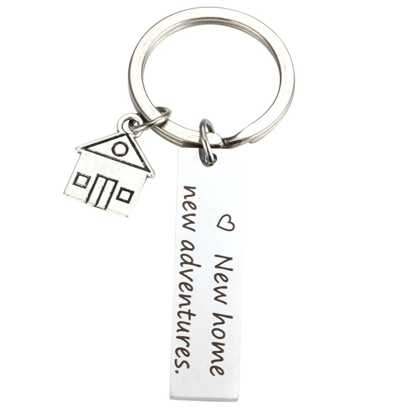 

New Home New Adventures Keychain House Keys Keyring Moving Together First Home Funny Key Chains Housewarming Gift for Her or Him