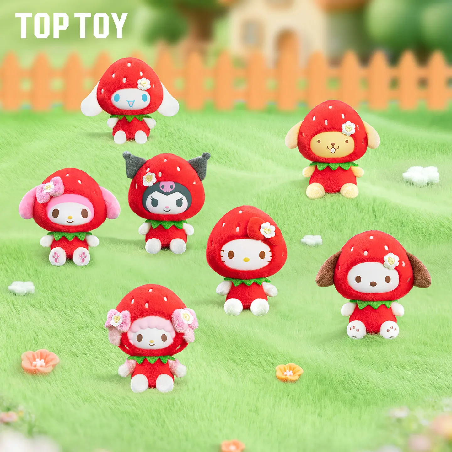 Фото НОВИНКА: Оригинальный плюшевый брелок Sanrio Family Sweet Strawberry Series, мини-кукла в закрытой коробке, коллекционный сюрприз-подарок (Куроми, Май Мелоди) №2