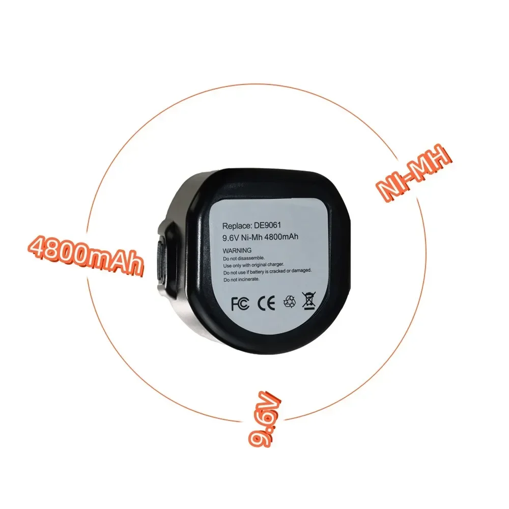 Аккумулятор 4800 мАч 9 6 в для Dewalt с зарядным устройством DE9061 DE9062 DW9061 DW9062 DE9036 DW911 DW921