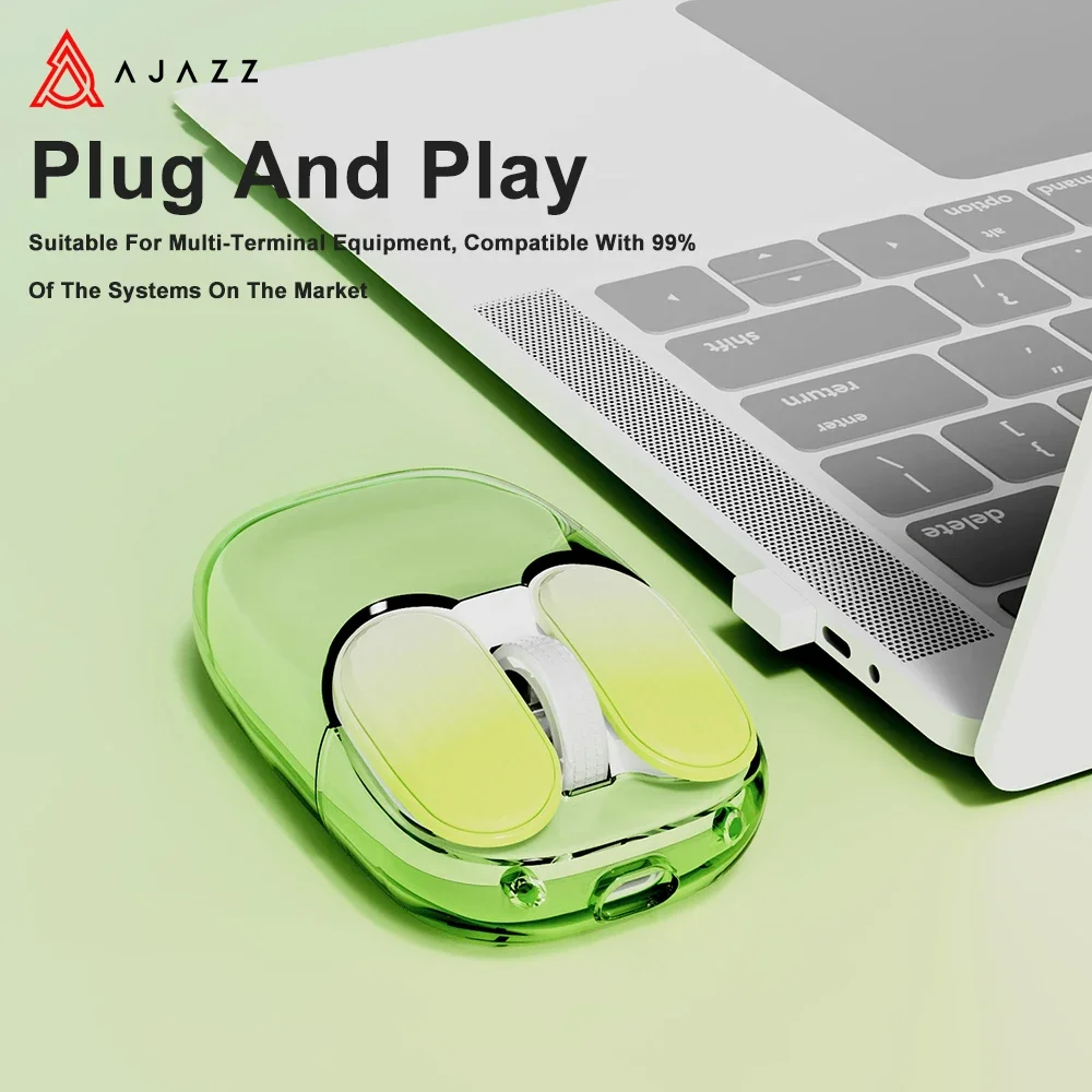 AJAZZ I069 Прозрачная мышь с беспроводной мышью 1600 точек на дюйм Офисная рабочая