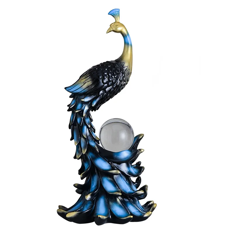 

Resin Peacock Statue Creatives Home Birds Figurine Sculptures Phoenix Ornaments Wine Cabinet Living Room Balcony Decor WWO66