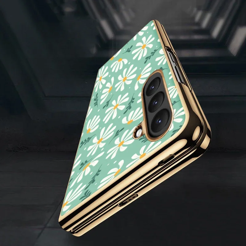 Роскошный чехол с цветочным узором в стиле кантри для Samsung Galaxy Z Fold 6 5 4 W24 23 Armor Flip
