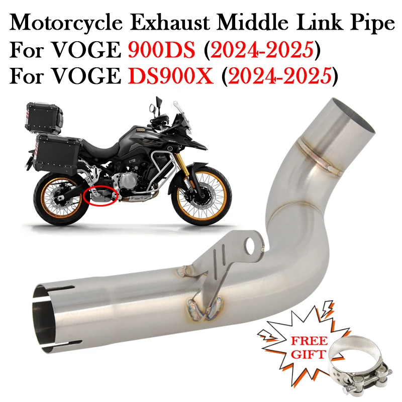 

Надевается для VOGE 900DS DS900X 900 DS X DSX DS900 2024 2025 мотоцикла, модификация выхлопной трубы среднего звена, модифицированный глушитель для побега