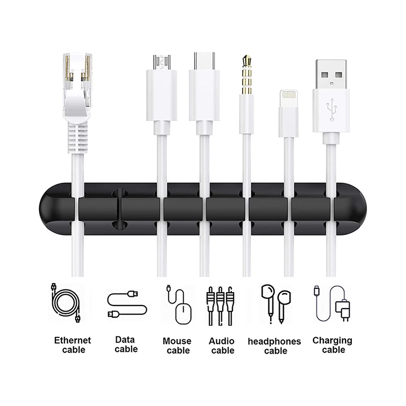 charger holder clips wire winder usb cable organizer silicone tie fixer office desktop phone cable holder earphone wire storage free global shipping