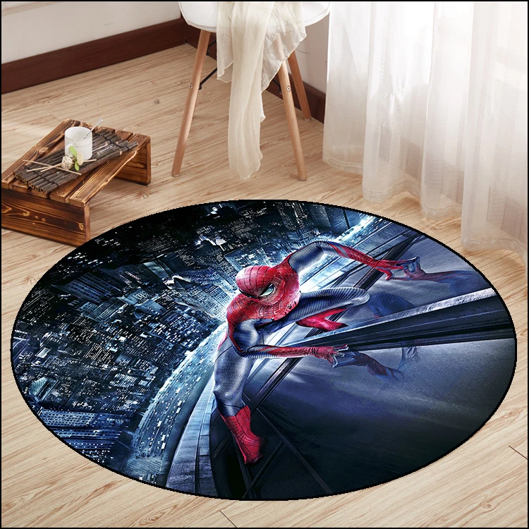 

Disney Avengers Spiderman Baby Play Mat Bedside Carpet Round Carpet Anti-slip Bathroom Carpet Floor Mat Home Decor