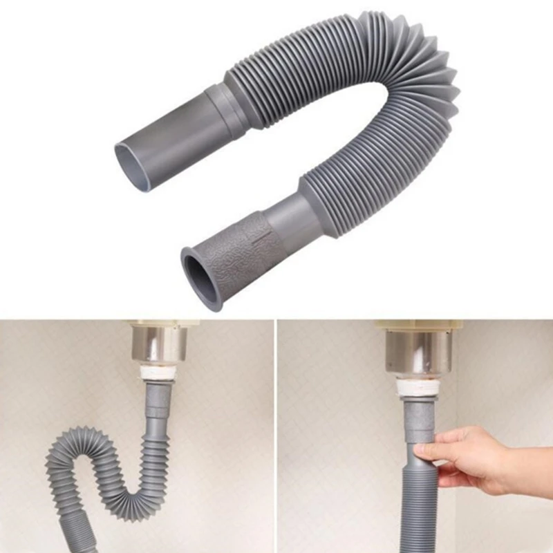 

Wash Basin Pipe Plumbing Kitchen Sewer Pipe Flexible Bathroom Sink Drains Downcomer Hose Waste Pipe Overflow Pipe Home