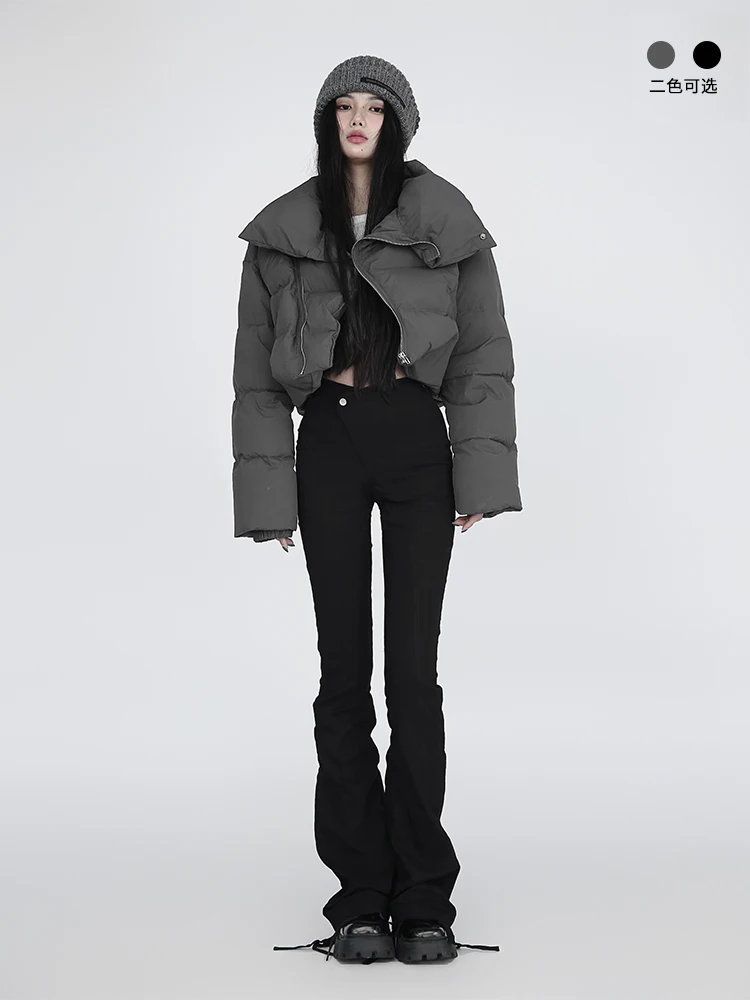 

Новинка 2023, винтажные женские модные толстые короткие пальто с воротником-стойкой, женская элегантная Стильная парка с хлопковой подкладкой