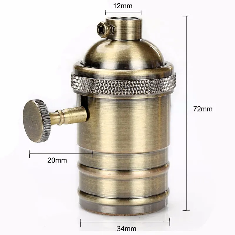 Винтажные винтовые колпачки для лампочек античная латунная розетка E27 подвеска