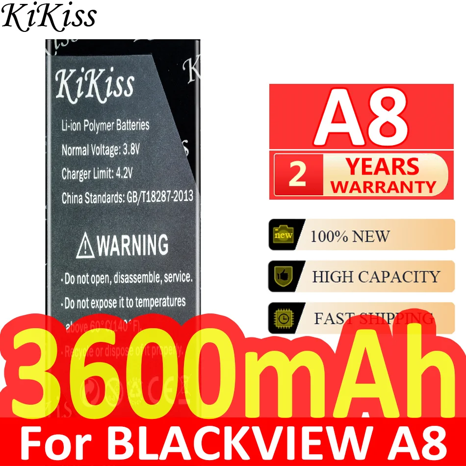 

KiKiss A 8 3600mAh High Quality Battery for Blackview A8 Mobile Phone + Tracking Code