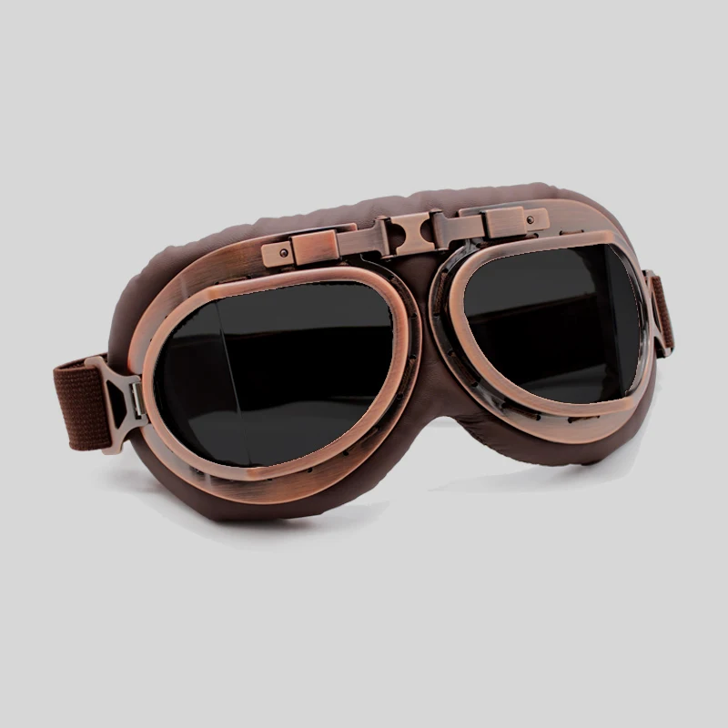 

Retro Motorcycle Goggles Glasses Steampunk Gothic Style Goggles for Steampunk Harley Pilot ATV Bike Copper Helmet Eyeglass