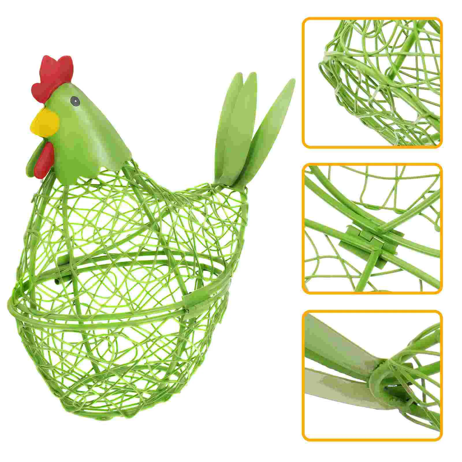 

Desktop Decor Egg Storage Basket Green Decor Egg Gathering Basket Green Basket Wire Gathering Basket Metal Hen Egg Basket