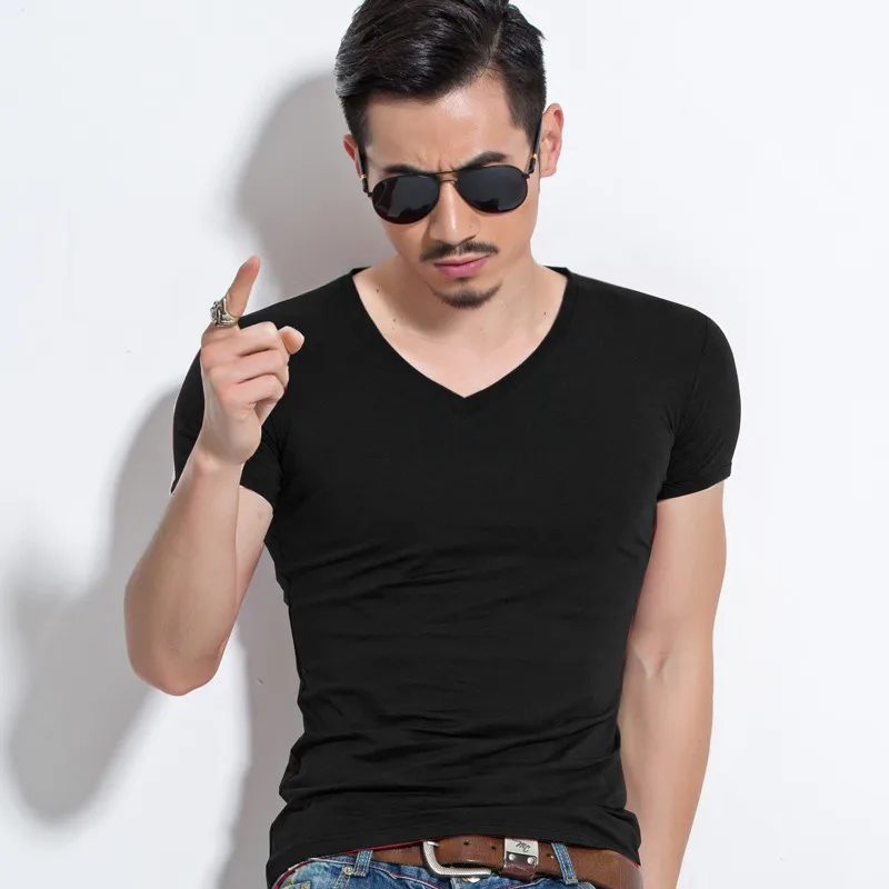 

NO.2 A1115 T-Shirt Cotton Tight Fitting Short Sleeved Male Vest Pure Color Men's T Shirt For Man Clothing