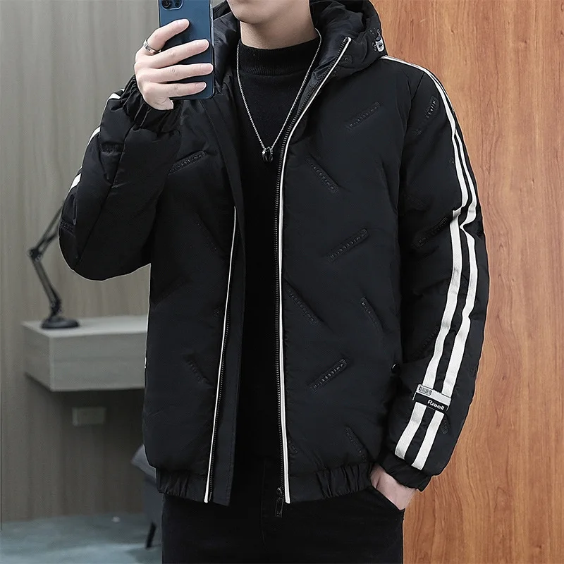 2022 Autumn And Winter New Solid Color Men's Oversized Parka Thickened And Velvet Parka Warm Jacket Cotton Down Jacket Man Coat