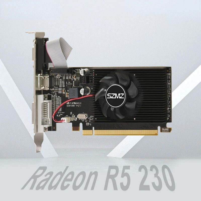 

Видеокарта AMD Radeon R5 230 2 Гб, графическая карта для офиса, GPU, компьютерная видеокарта для базового использования, ПК, видеокарта Radeon, новинка