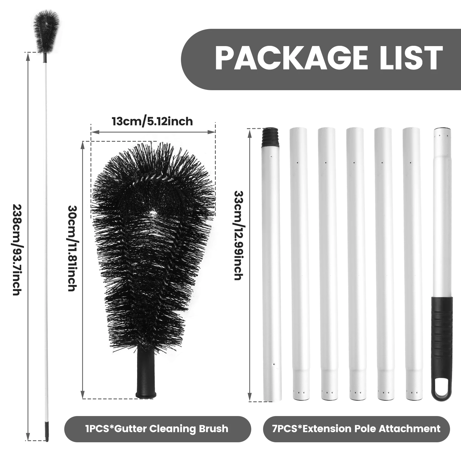 

Набор из 8/9/11 щеток для чистки водостоков Willstar из нержавеющей стали