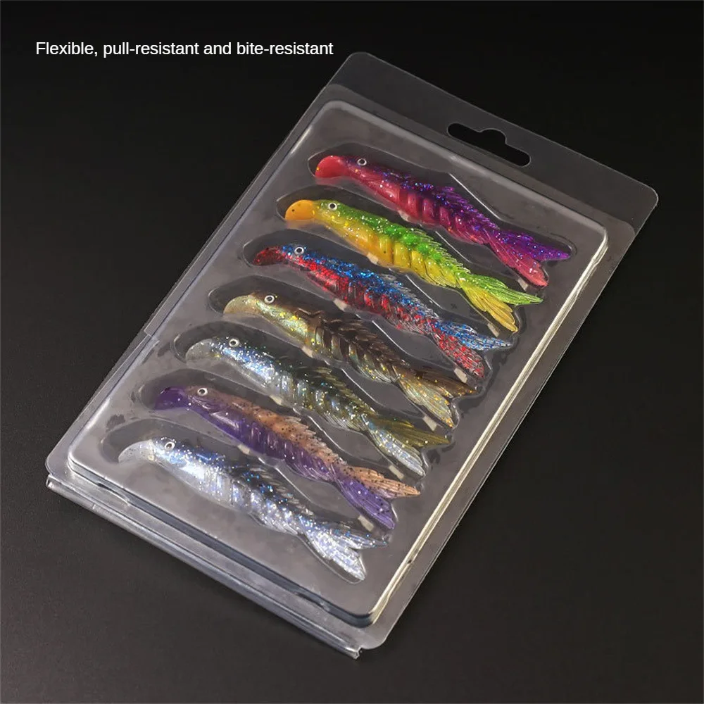 

7pcs/Lot 8cm 3.5g Soft Worm Lures Silicone Bait Sea Fish Pva Swimbait Wobblers Goods For Fishing Artificial Tackle