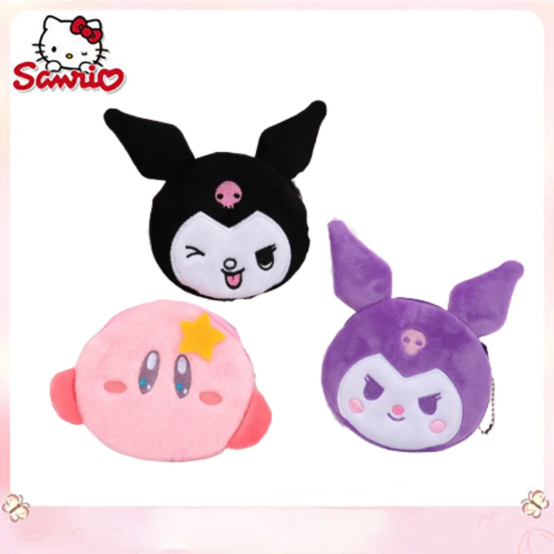 

Sanrio Anime Coin Purse Cartoon Figure Plush Kuromi My Melody Kawaii Plush Doll Storage Bus Bank Card Mini Bag Girl Gifts