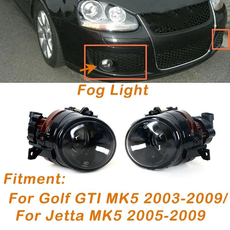 

Front Fog Light Left&Right Halogen Fog Lamp Assembly Lower Driving Light For VW Golf Jetta MK5 GTI 1K0941699B