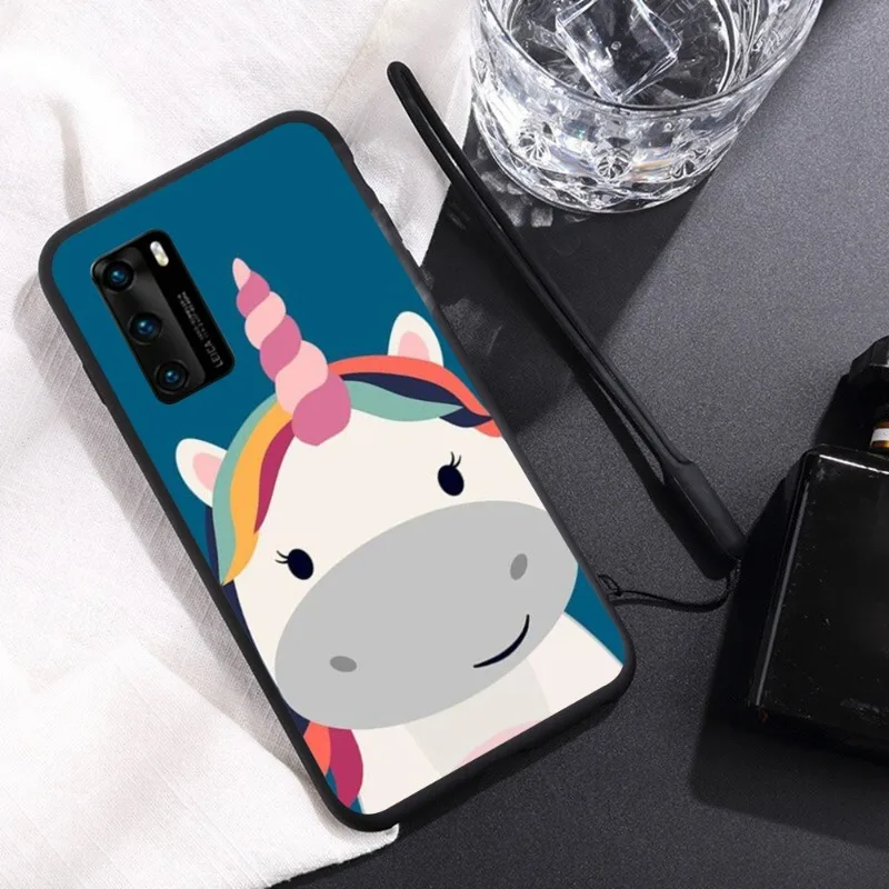 Мультяшный Единорог чехол для телефона Huawei Y6 Y7 Y9 Prime 2019 Y9s Mate 10 20 40 Pro Lite Nova 5t