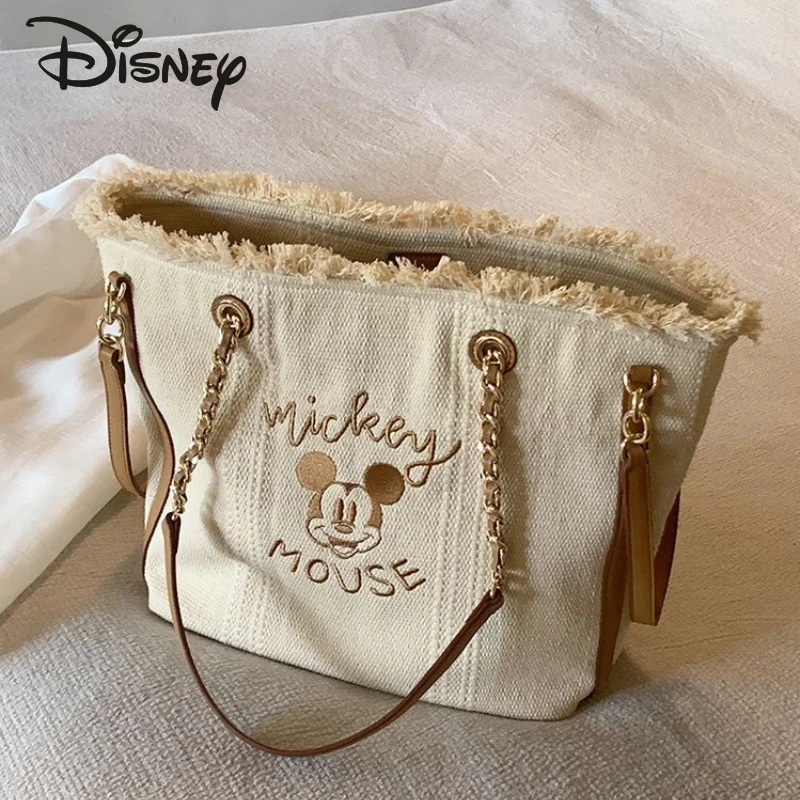 Disney Mickey Animation Park Tote bag 2023 new hand-held large-capacity bag girl summer shoulder messenger bag