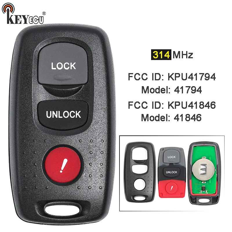 KEYECU 314 МГц FCC ID: KPU41794 Модель: 41794 KPU41846 41846 Дистанционный автомобильный брелок для Mazda