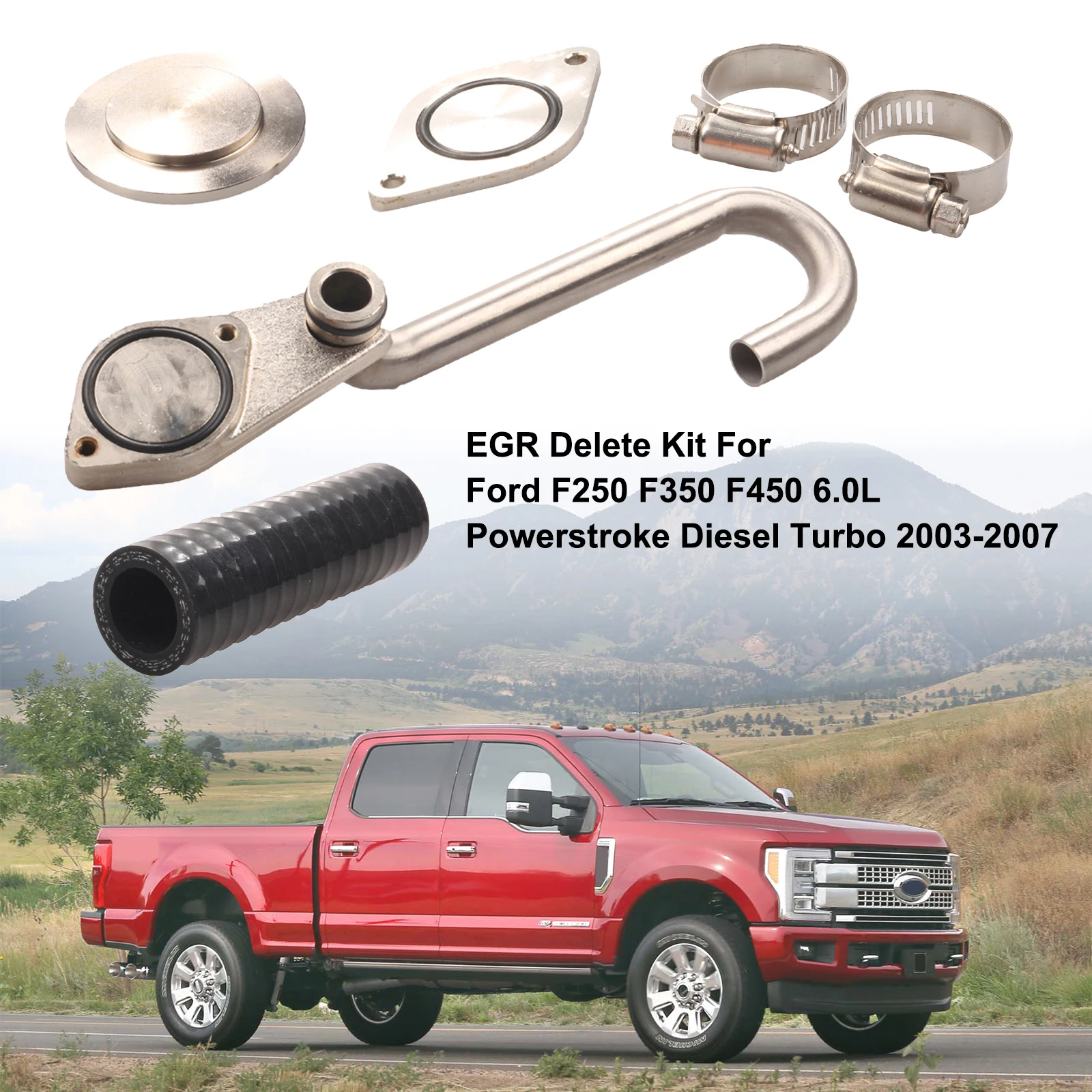 

Areyourshop EGR Delete Kit for Ford F250 F350 F450 6.0L Powerstroke Diesel Turbo 2003-2007 Car Auto Parts