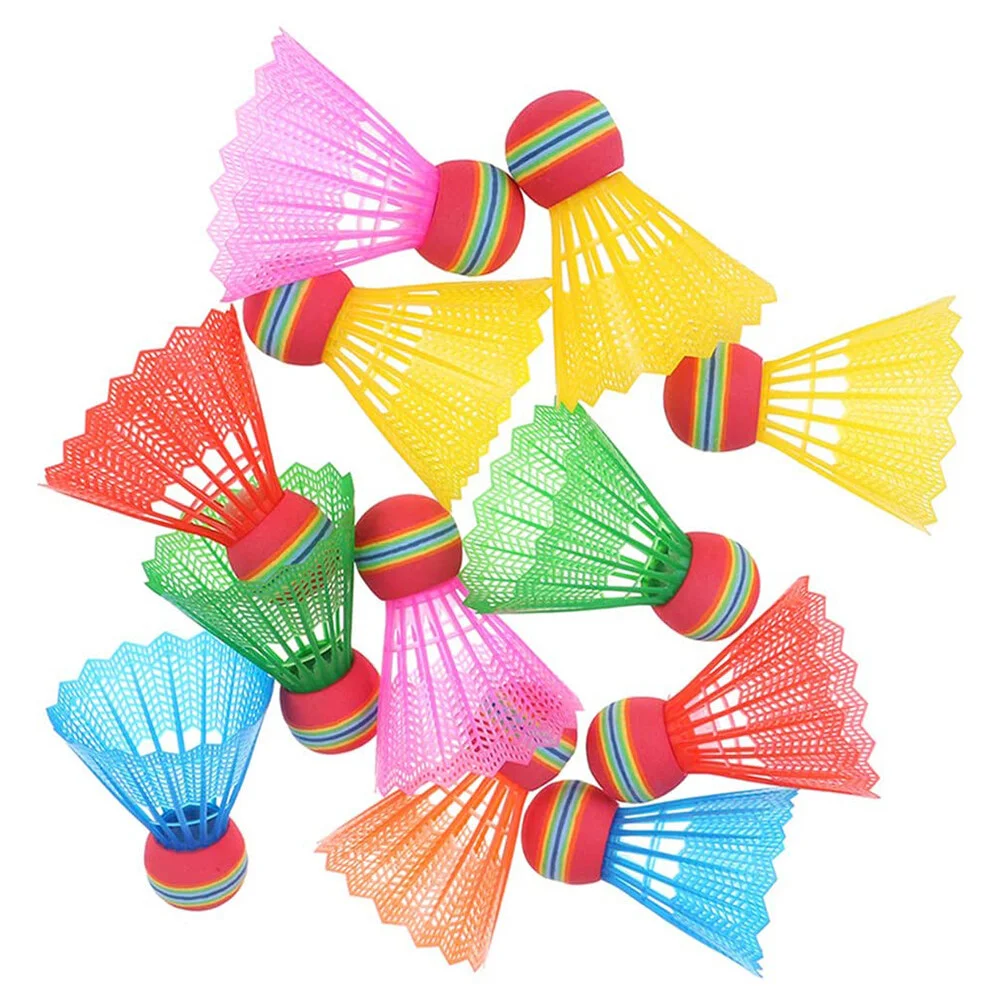 

12 Pcs Shuttle Bus Badminton Ball Colorful Shuttlecock Plastic Balls Kids Sports