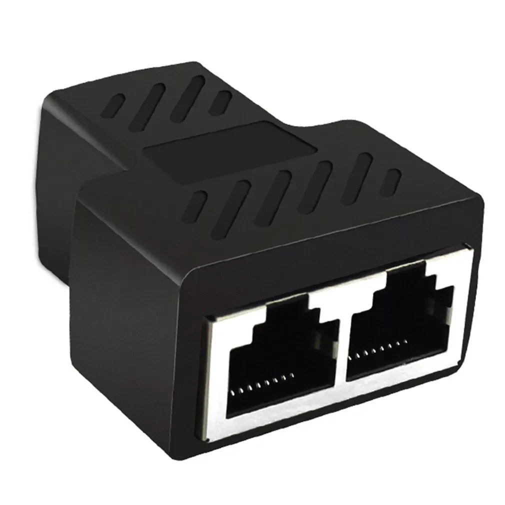 

2023New 1 To 2 Ways RJ45 Ethernet LAN Network Splitter Double Adapter Ports Coupler Connector Extender Adapter Plug Connector Ad