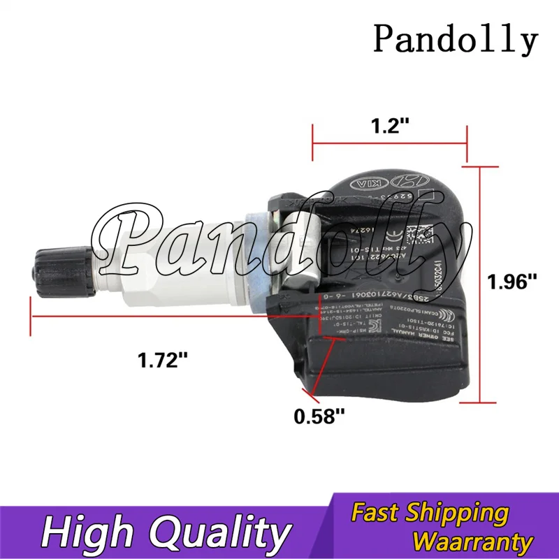 52933-D4100 52933D4100 Датчик давления в шинах TPMS для Hyundai Elantra, Santa Fe, KIA Niro, Optima, Sportage 2017-2023, 433 МГц (art.: 3920d4de8dadd) - 3920d4de8dadd
