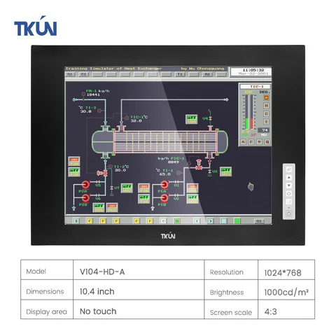 TKUN 3,5-дюймовый промышленный цех, производство на заводе, управление OSD, вспомогательный Настольный сенсорный монитор, VGA/HD/DP интерфейсный дисплей