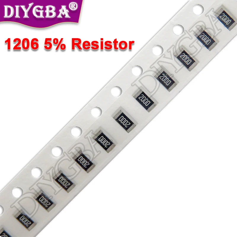 5000 шт. 1206 резистор SMD 1/2 Вт 0 1 10 100 150 220 Ом 1K 330 K 10K 2 0R 1R 10R 100R 150R 220R 330R ~ м