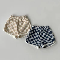 2022 summer new baby plaid shorts cotton breathable kids casual shorts fashion girls striped pants comfortable baby boy shorts
