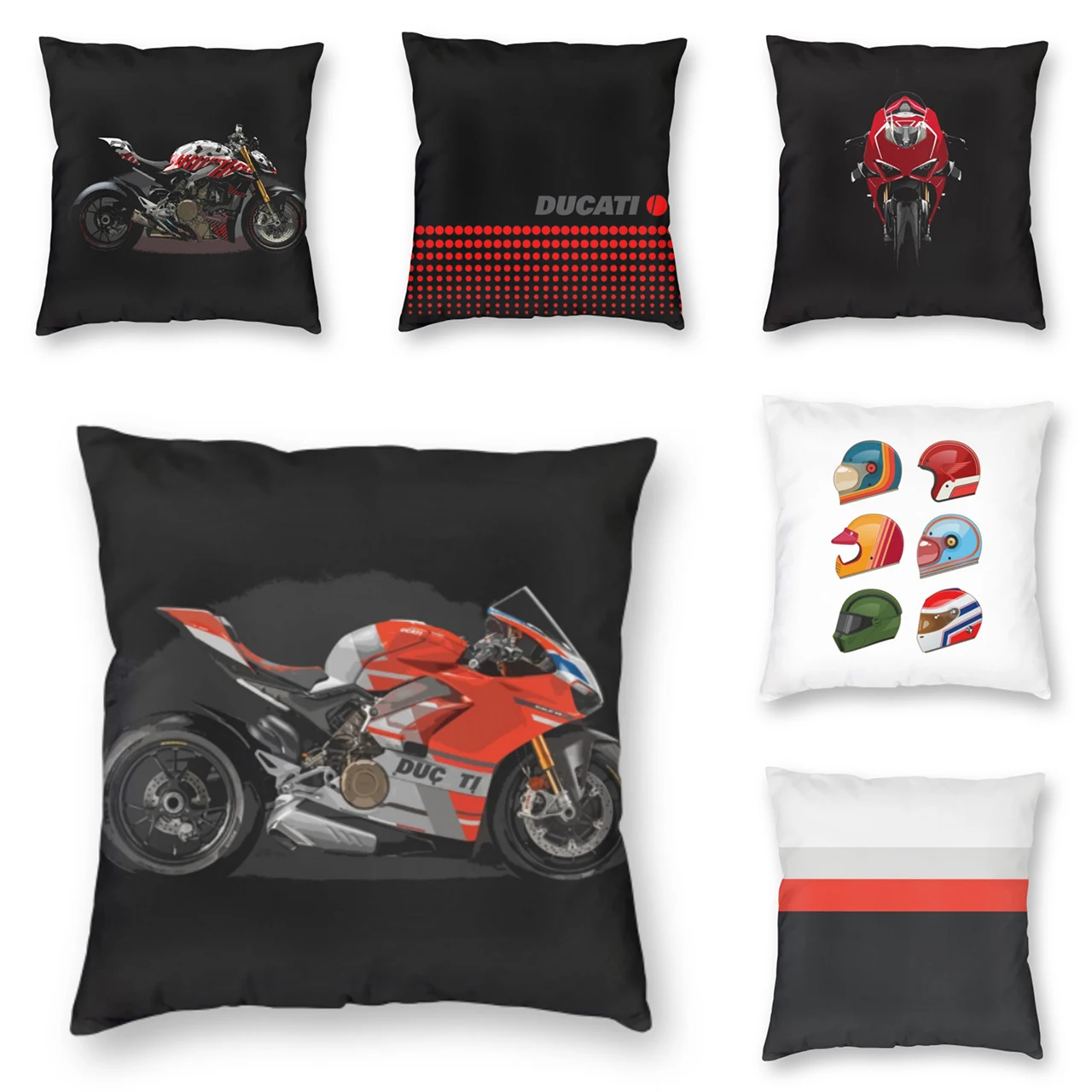 

Ducati Corse Square Pillowcase Polyester Pillow Cover Velvet Cushion Decor Comfort Throw Pillow For Home Sofa