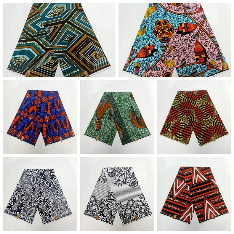 

Green african print new fashion anakra 100% cotton african wax fabric nigerian ghana kitenge dashiki real wax fabric 6yards