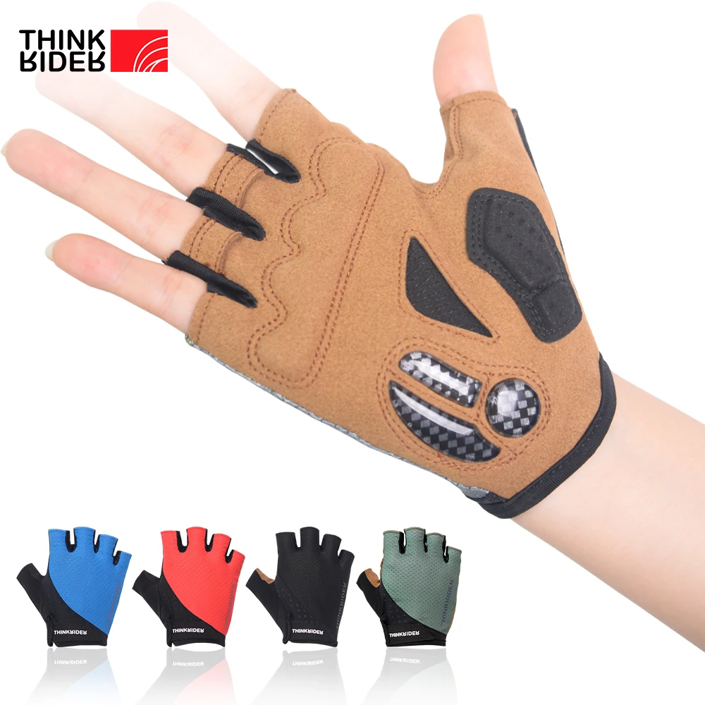 

Велосипедные перчатки ThinkRider с сенсорным экраном, гелевые противоударные рукавицы с полупальцами, 5 мм, для горных велосипедов, осень-весна