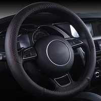 universal car steering wheel braid high quality leather anti slip 8 color car steering wheel cover car styling